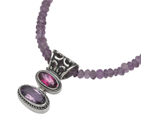 Enhancer Necklace – Raspberry Topaz & Amethyst (Parisian Muse 2004 Archive)