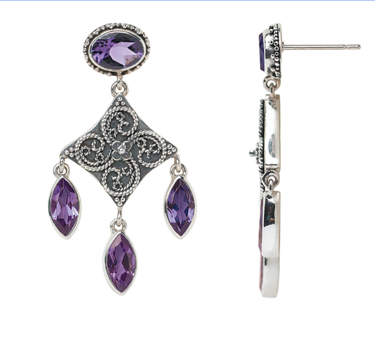 Chandelier Earrings – Amethyst (Heirloom 2002 Archive)