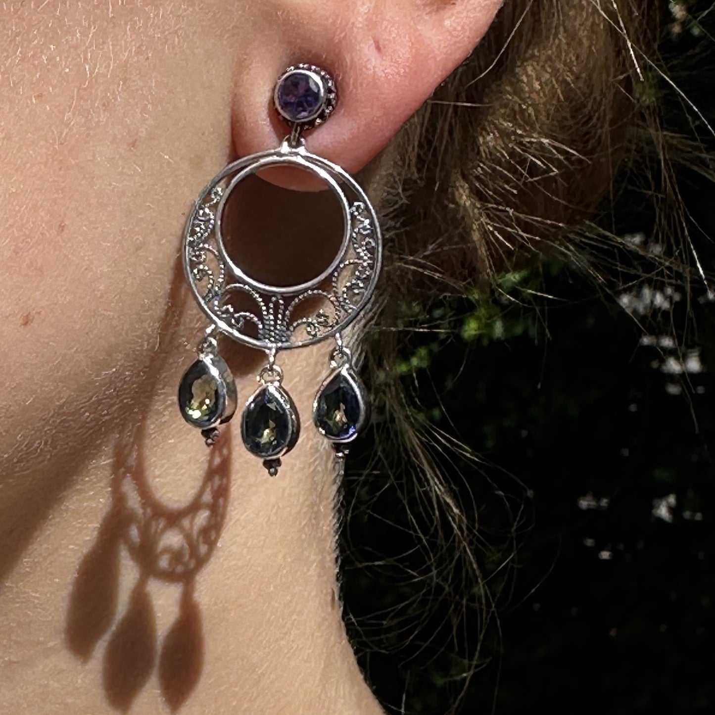 Chandelier Earrings – Amethyst, Mystic Fire Topaz (Heirloom 2002 Archive)