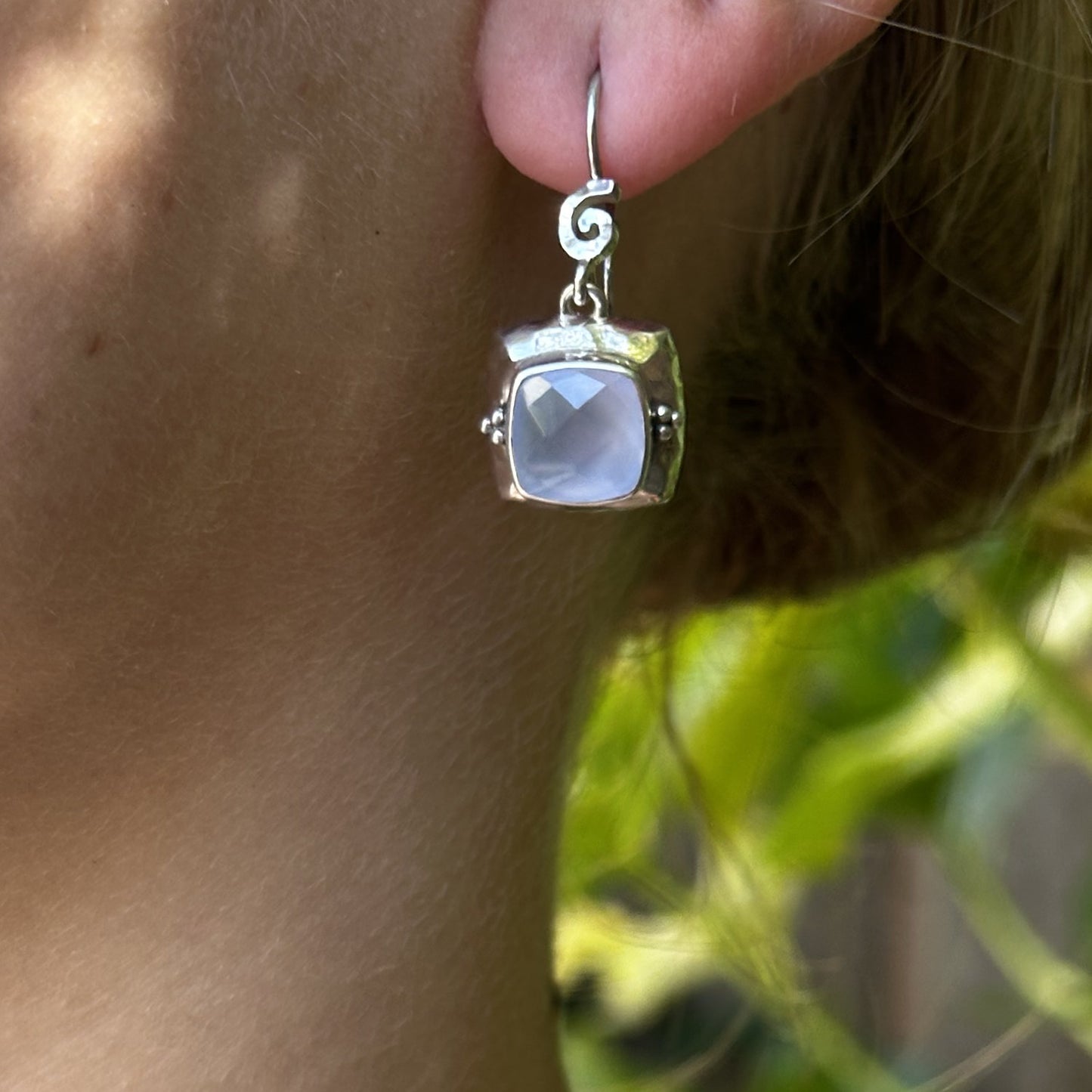 Cushion Drop Earrings – Chalcedony (Splash 2009 Archive)