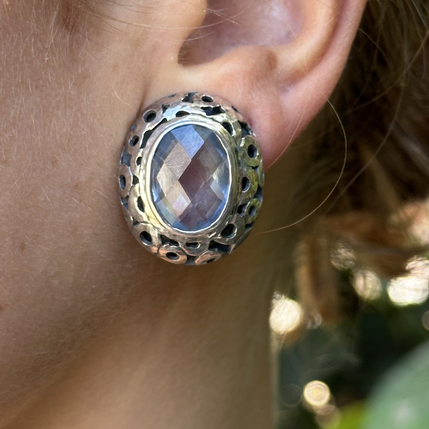 Oval Clip Earrings – Blue Spinel (Splash 2009 Archive)