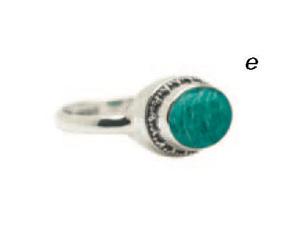Sterling silver ring with oval amazonite cabochon and granulated bezel, handcrafted in Bali

