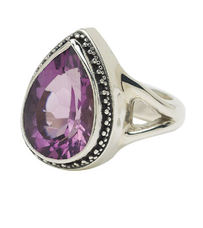 Pear Cocktail Ring – Amethyst (Size 6 & 7, Parisian Muse 2004 Archive)