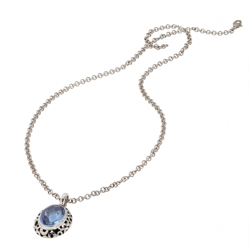 Oval Circles Pendant Necklace – Blue Spinel (Splash 2009 Archive)