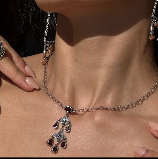 Chandelier Necklace – Garnet (Sasha 2003 Archive)